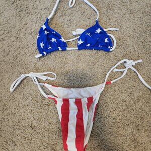 Patriotic Triangle String Bikini size SMALL